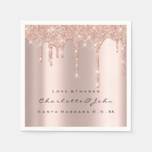 Roze Rose Gold Glitter Drift Spark Weddenschap Bri Servet