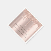 Roze Rose Gold Glitter Drift Spark Weddenschap Bri Servet (Hoek)