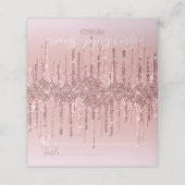 Roze Rose Gold Glitter Drip Elegant Gepersonalisee Plaatskaartje (Buitenkant ongevouwen)