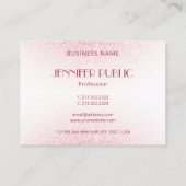 Roze Rose Gold Glitter Elegant Moderne Monogram Visitekaartje (Achterkant)