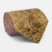 Roze Rose Gold Glitter en Gold Foil Mesh Stropdas (Opgerold)