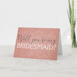 Roze Rose Gold Glitter en Sparkle bruidsmeisje