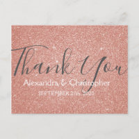 Roze Rose Gold Glitter en Sparkle Dank U