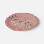 Roze Rose Gold Glitter en Sparkle Dank U Papieren Bordje (Gekanteld)
