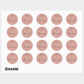 Roze Rose Gold Glitter en Sparkle Love & Bedankt Ronde Sticker (Vel)