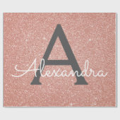 Roze Rose Gold Glitter en Sparkle Monogram Cadeaupapier (Vlak)
