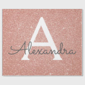 Roze Rose Gold Glitter en Sparkle Monogram Cadeaupapier (Vlak)