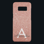 Roze Rose Gold Glitter en Sparkle Monogram Case-Mate Samsung Galaxy S8 Hoesje<br><div class="desc">Roze Rose Gold Faux Glitter en Sparkle Elegant Monogram Hoesje. Dit hoesje kan worden aangepast om uw initiaal en voornaam te omvatten.</div>
