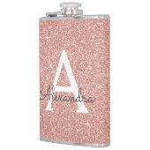 Roze Rose Gold Glitter en Sparkle Monogram Heupfles (Links)