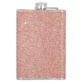 Roze Rose Gold Glitter en Sparkle Monogram Heupfles (Achterkant)