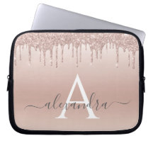 Roze Rose Gold Glitter en Sparkle Monogram