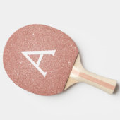 Roze Rose Gold Glitter en Sparkle Monogram Tafeltennisbatje (Zijkant)