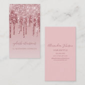 Roze Rose Gold Glitter Eyelash Extensions Lashes Visitekaartje (Voorkant / Achterkant)