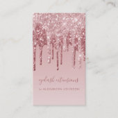 Roze Rose Gold Glitter Eyelash Extensions Lashes Visitekaartje (Voorkant)