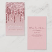 Roze Rose Gold Glitter Eyelash Extensions Lashes Visitekaartje (Voorkant / Achterkant)