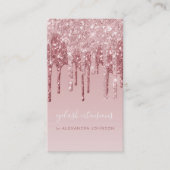 Roze Rose Gold Glitter Eyelash Extensions Lashes Visitekaartje (Voorkant)