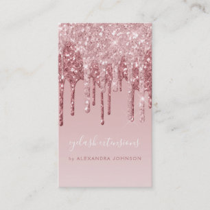 Roze Rose Gold Glitter Eyelash Extensions Lashes Visitekaartje