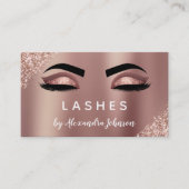 Roze Rose Gold Glitter Eyelash Lashes Extensions Visitekaartje (Voorkant)
