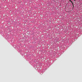 Roze Rose Gold Glitter Happy Birthday Eigen naam Tissuepapier (Detail)