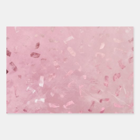 Roze Rose Gold Glitter Inpakpapier Vel (Voorkant 3)