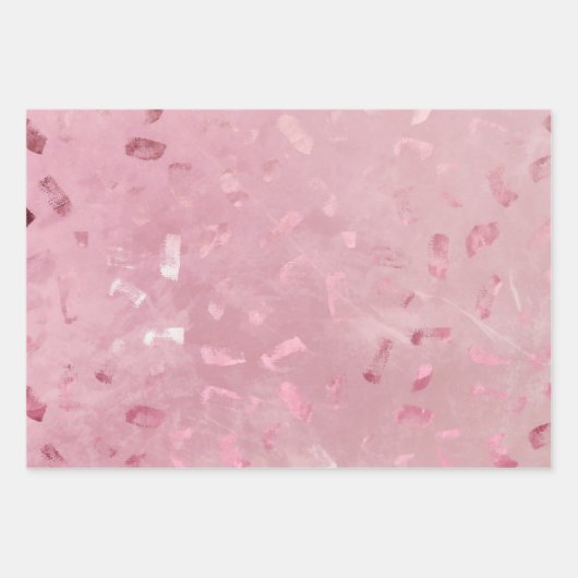 Roze Rose Gold Glitter Inpakpapier Vel (Voorkant 2)