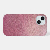 Roze Rose Gold Glitter iPhone 15 Case (Achterkant horizontaal)