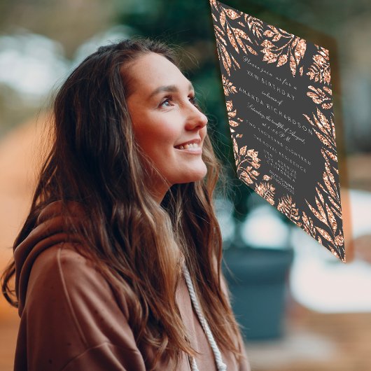 Roze Rose Gold Glitter Leafs Bridal Birthday Party Kaart