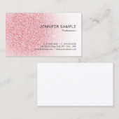 Roze Rose Gold Glitter look Moderne Elegant Visitekaartje (Voorkant / Achterkant)