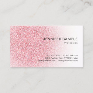 Roze Rose Gold Glitter look Moderne Elegant Visitekaartje