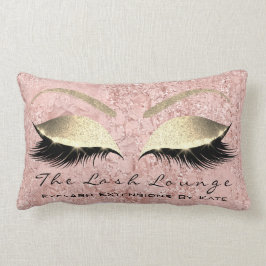 Roze Rose Gold Glitter Makeup Lashes Beauty Kussen