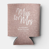 Roze Rose Gold Glitter Miss naar Mrs Vrijgezellenf Blikjeskoeler (Voorkant)