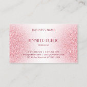 Roze Rose Gold Glitter Modern Elegant Monogram Visitekaartje (Achterkant)