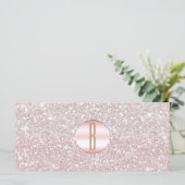 Roze Rose Gold Glitter Monogram Cadeaubon (Staand voorkant)
