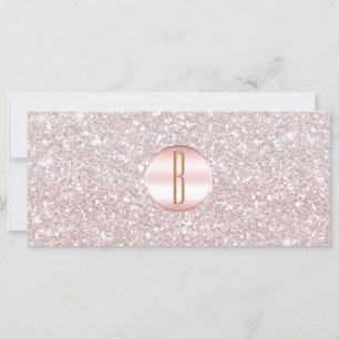 Roze Rose Gold Glitter Monogram Cadeaubon