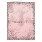 Roze Rose Gold Glitter Pineappel Hartelijk dank (Voorkant)