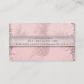 Roze Rose Gold Glitter Pineappel Tropische afbeeld Visitekaartje (Achterkant)
