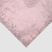 Roze Rose Gold Glitter Pineappel Tropische Partij Tissuepapier (Detail)
