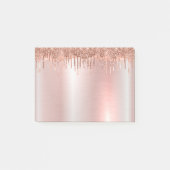 Roze Rose Gold Glitter Post-it® notes (Voorkant)