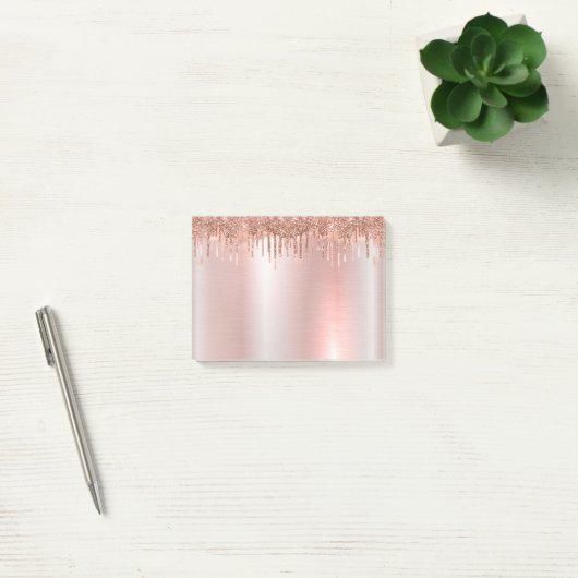 Roze Rose Gold Glitter Post-it® notes (Kantoor)