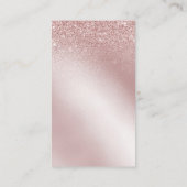 Roze Rose Gold Glitter Professional Social Media Visitekaartje (Achterkant)