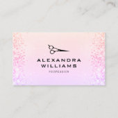 Roze Rose Gold Glitter QR Code Scissor Modern Visitekaartje (Voorkant)