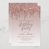 Roze Rose Gold Glitter Sparkle Driving Birthday Kaart (Voorkant / Achterkant)