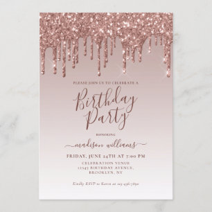 Roze Rose Gold Glitter Sparkle Driving Birthday Kaart