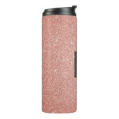Roze Rose Gold Glitter Sparkle Elegant Monogram Thermosbeker (Gedraaid links)