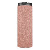 Roze Rose Gold Glitter Sparkle Elegant Monogram Thermosbeker (Achterkant)