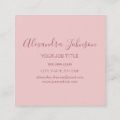 Roze Rose Gold Glitter Sparkle Hair Makeup Vierkante Visitekaartje (Achterkant)