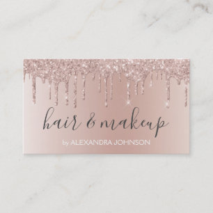 Roze Rose Gold Glitter Sparkle Hair Makeup Visitekaartje