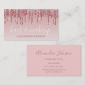 Roze Rose Gold Glitter Sparkle Hair Makeup Visitekaartje (Voorkant / Achterkant)