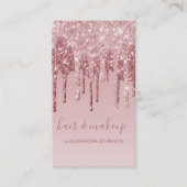 Roze Rose Gold Glitter Sparkle Hair Makeup Visitekaartje (Voorkant)