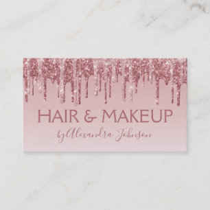 Roze Rose Gold Glitter Sparkle Hair Makeup Visitekaartje